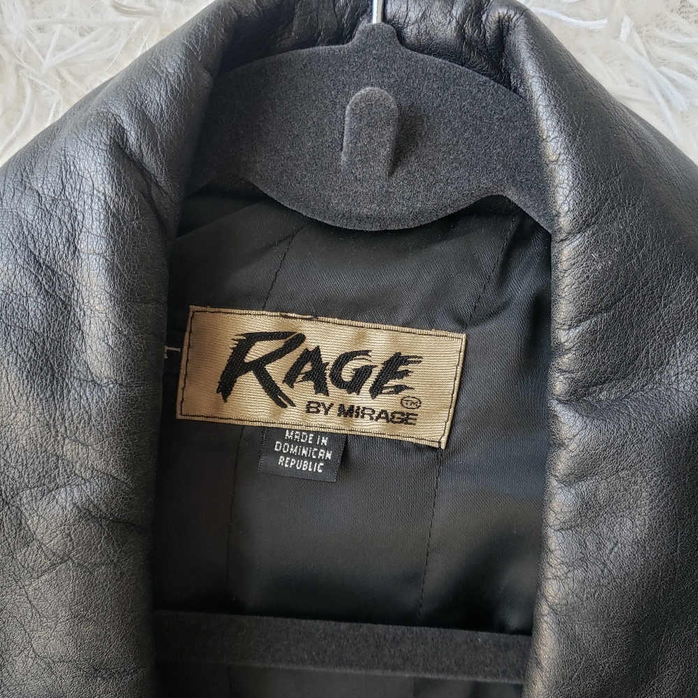 Rage by Mirage Vintage Black Leather Jacket - Picture 3 of 5